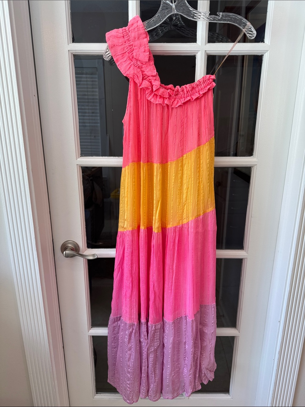 Sundress Pink Ruffled Maxi size small extra small